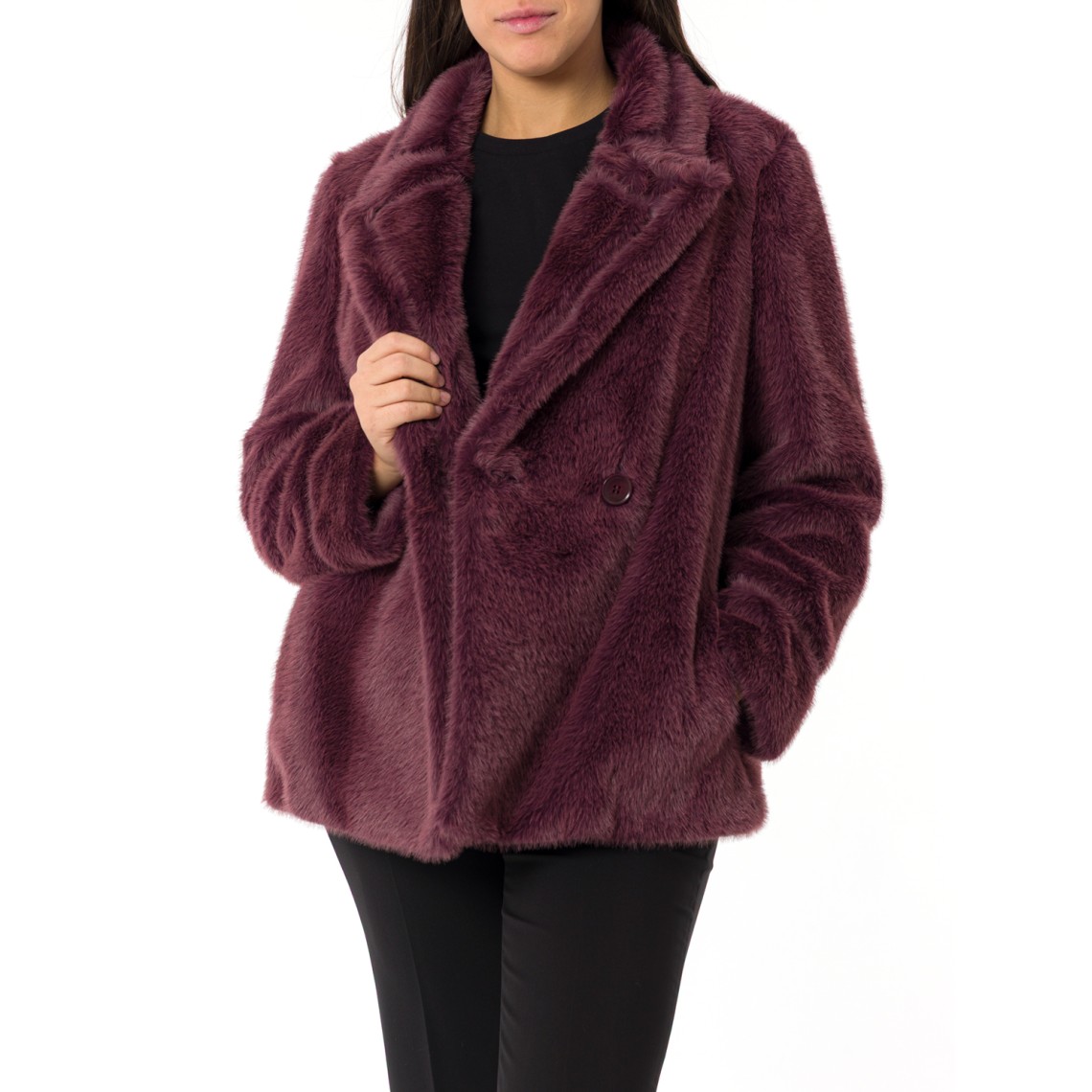 Cappotto corto in faux fur Twinset