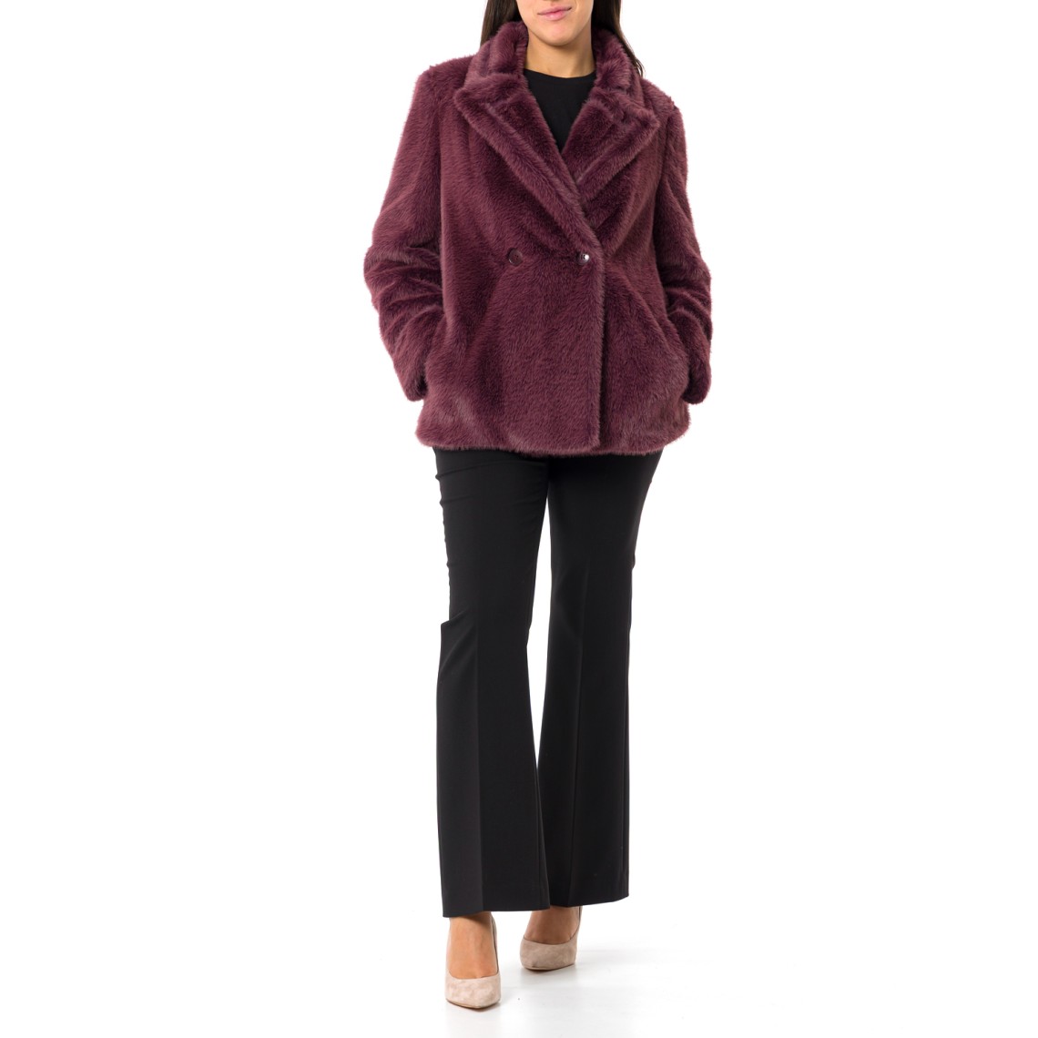 Cappotto corto in faux fur Twinset