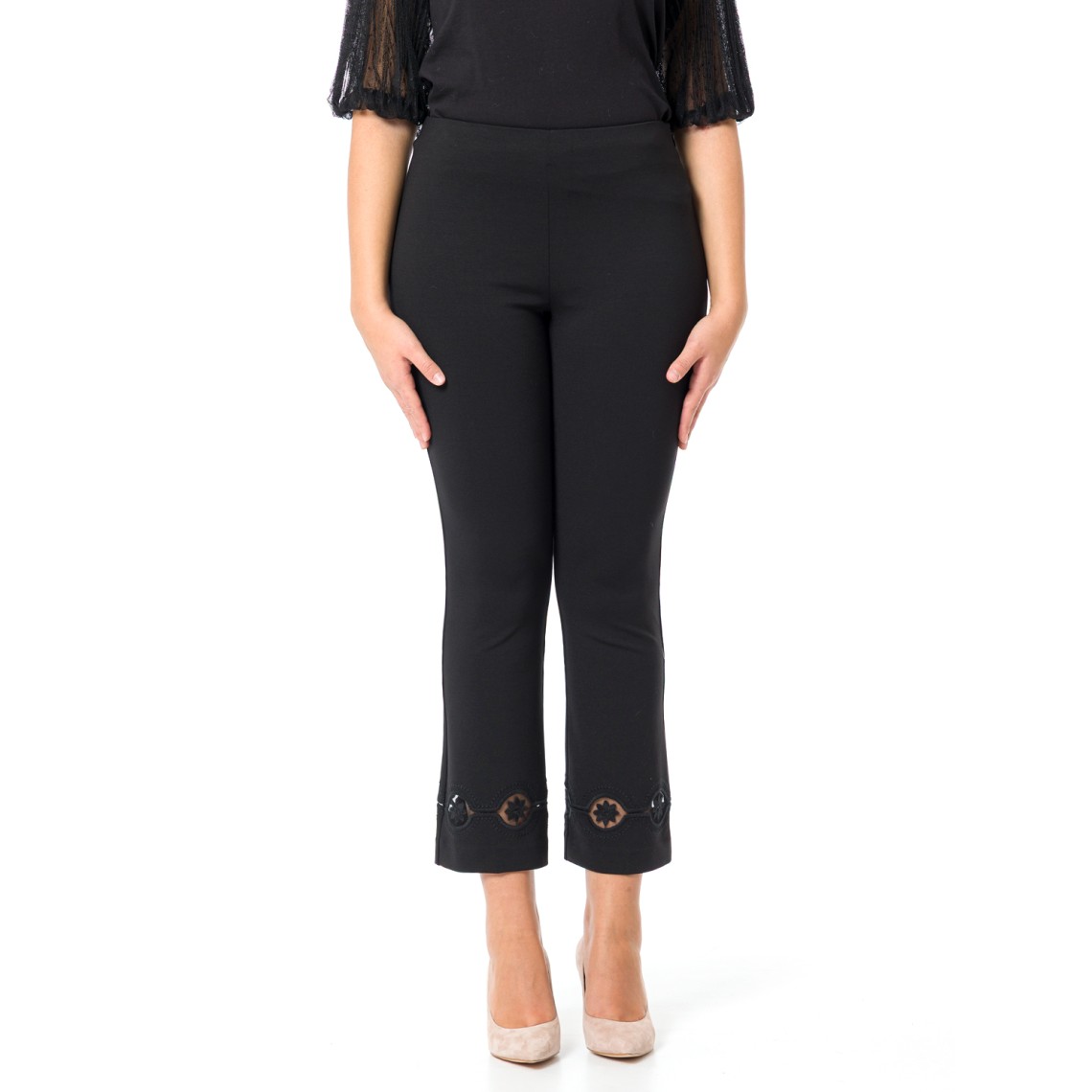 Pantaloni con ricamo a fiori Twinset