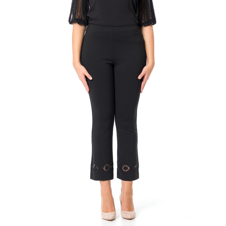 Pantaloni con ricamo a fiori Twinset