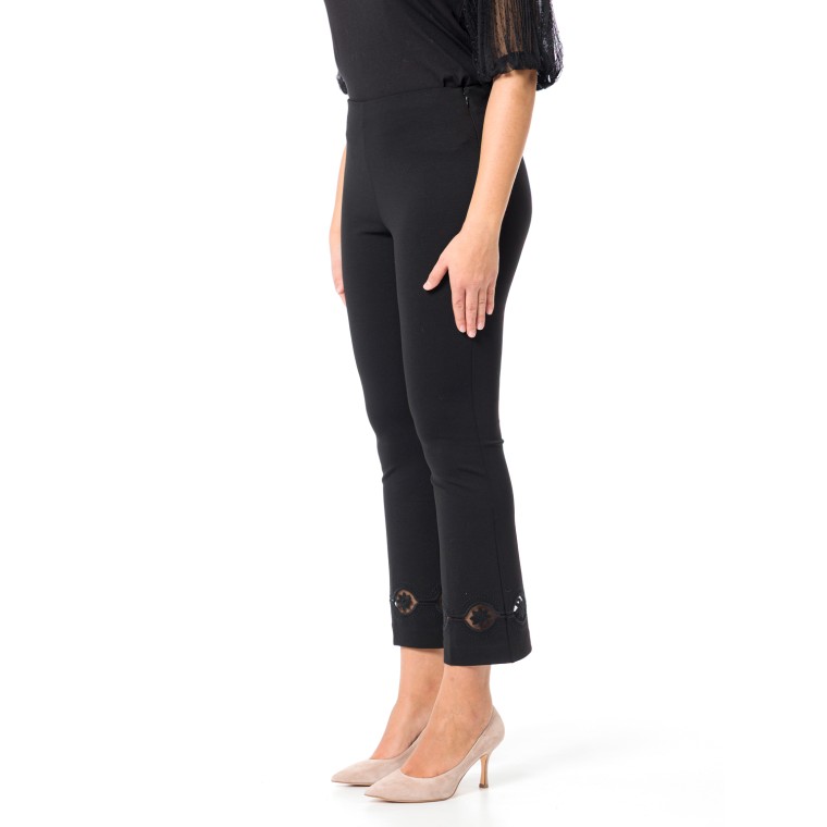 Pantaloni con ricamo a fiori Twinset