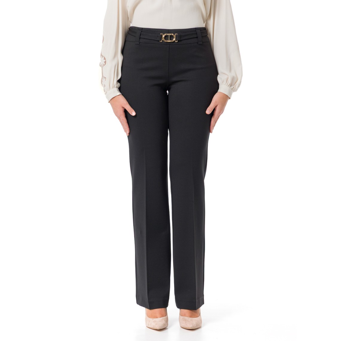 Pantaloni flare con cintura Twinset