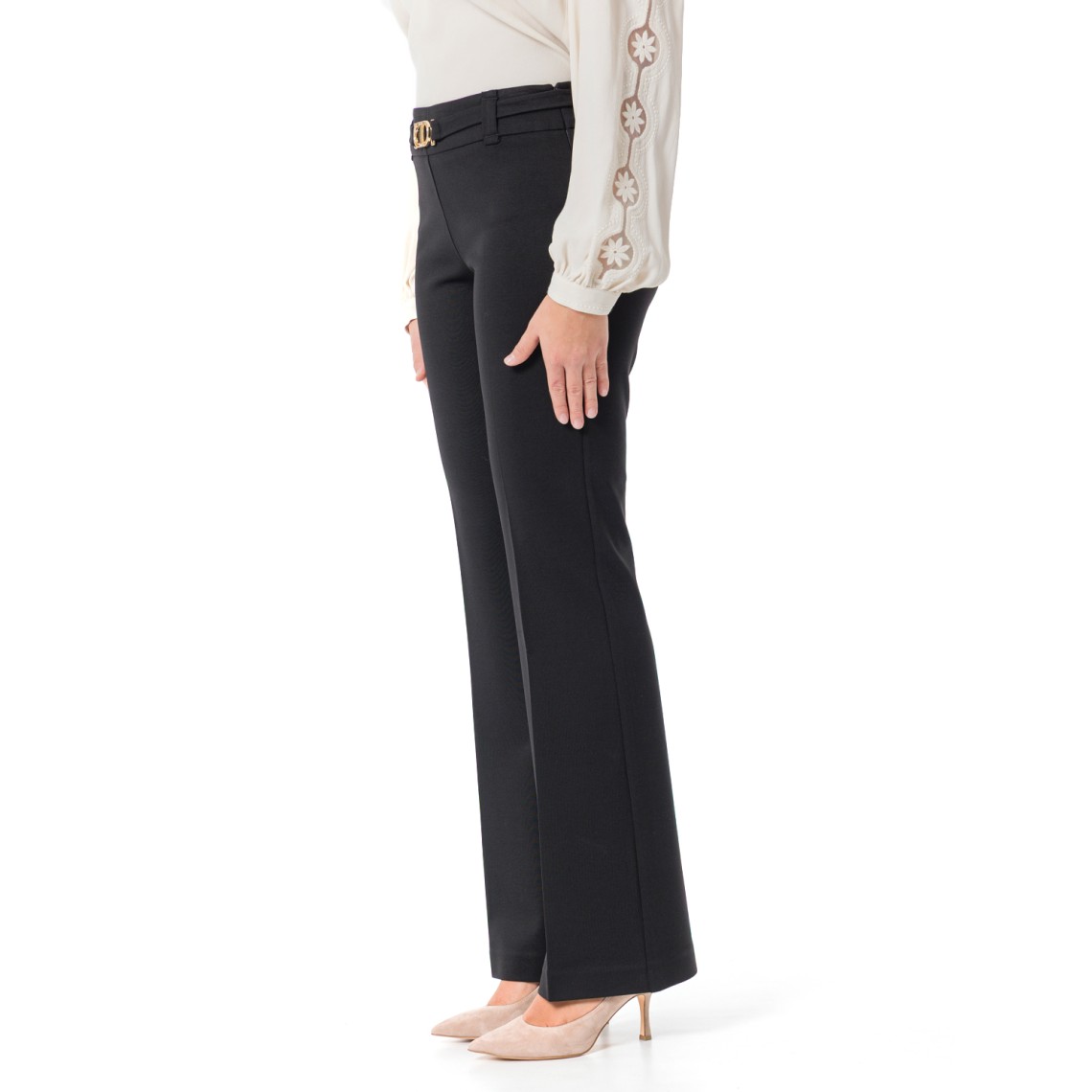Pantaloni flare con cintura Twinset