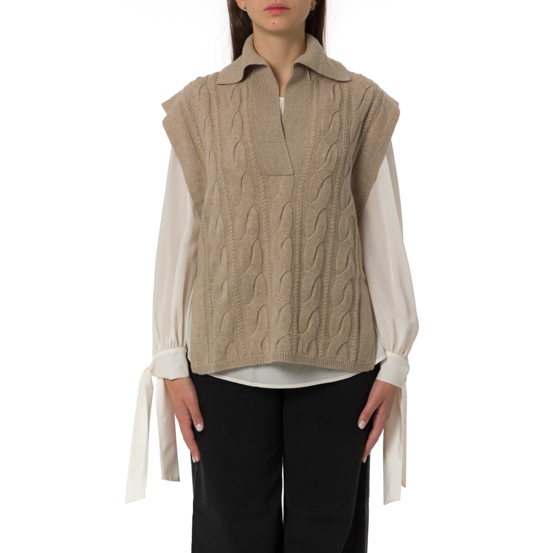 Gilet in maglia a collo alto Tirsi Max Mara Studio
