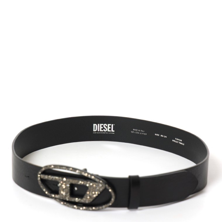 Cintura B-1DR 2.0 Diesel in pelle con fibbia di strass