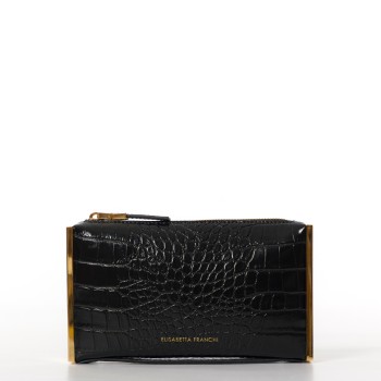 Clutch Elisabetta Franchi in pelle sintetica stampa cocco