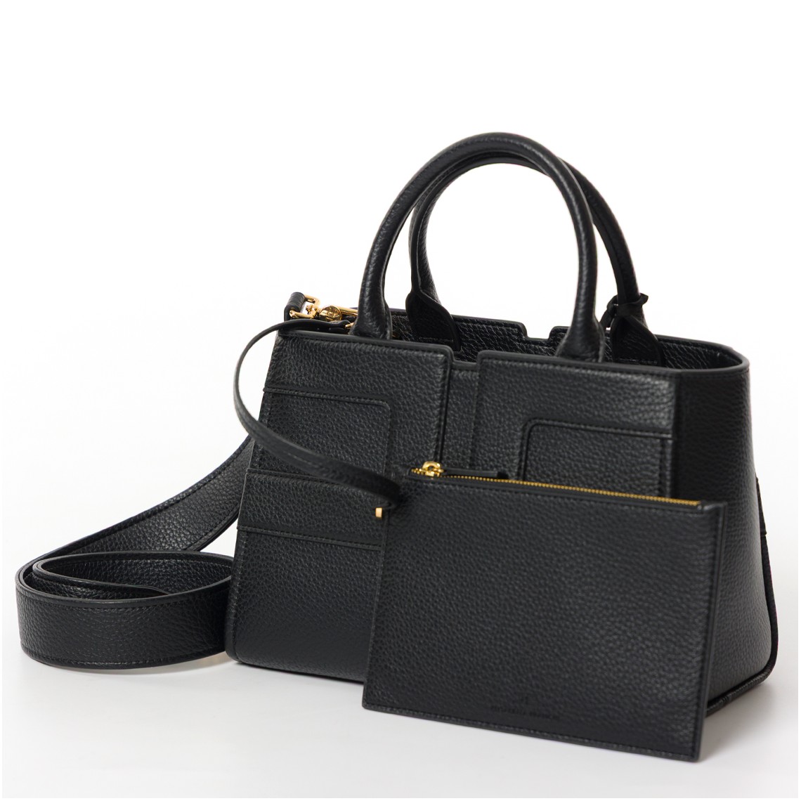 Borsa a mano in pelle sintetica con logo Elisabetta Franchi