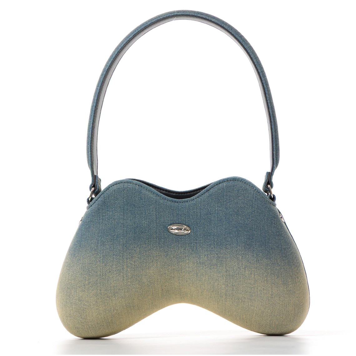 Borsa a spalla Double-D Diesel in denim solarizzato