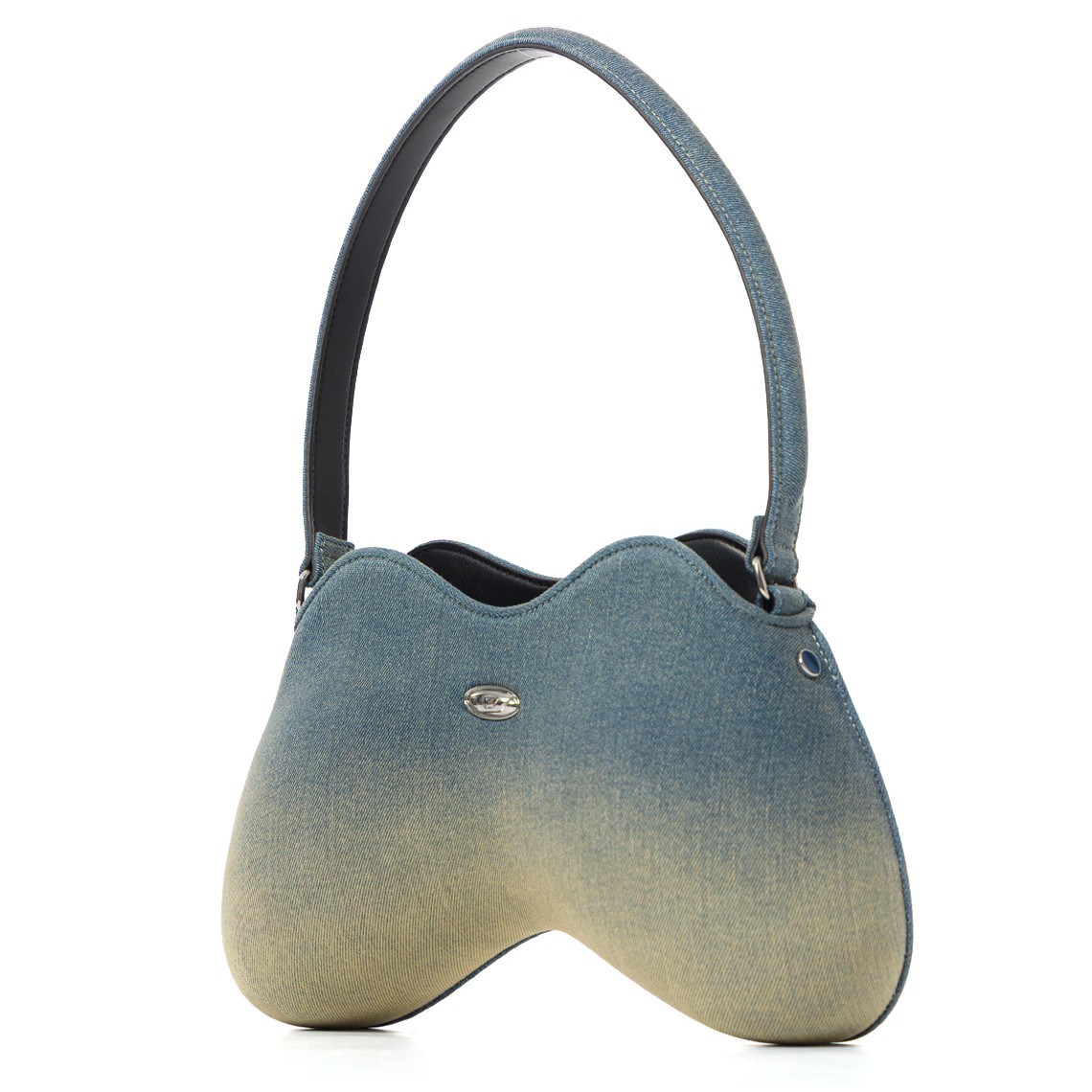 Borsa a spalla Double-D Diesel in denim solarizzato