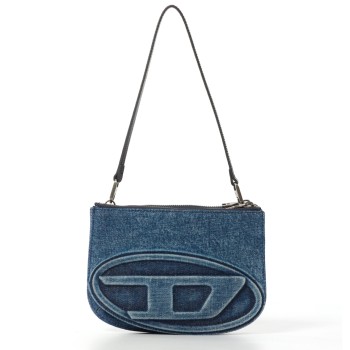 Borsa Diesel a due scomparti in denim solarizzato
