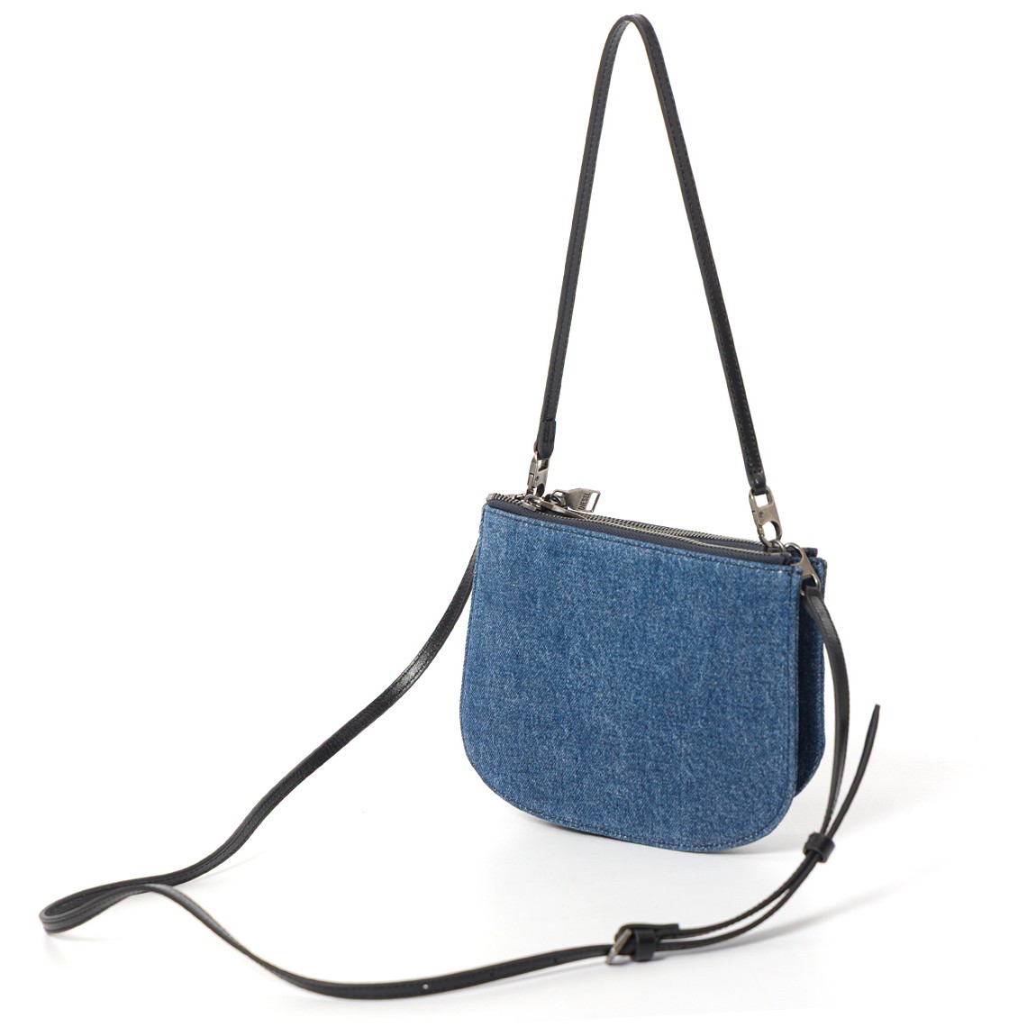 Borsa Diesel a due scomparti in denim solarizzato