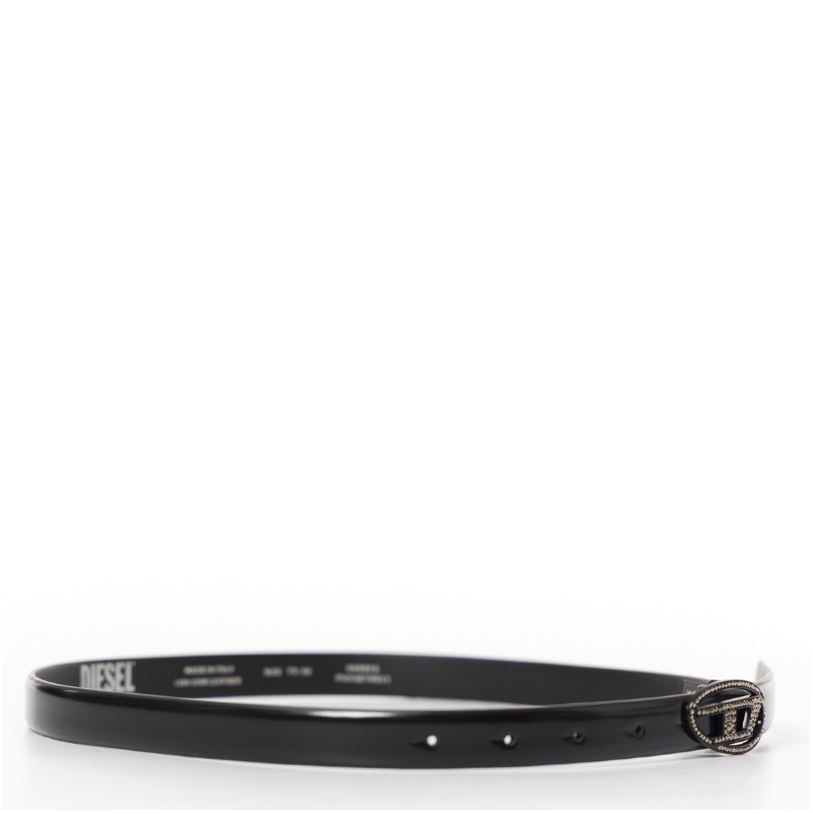 Cintura in pelle con fibbia strass Diesel 