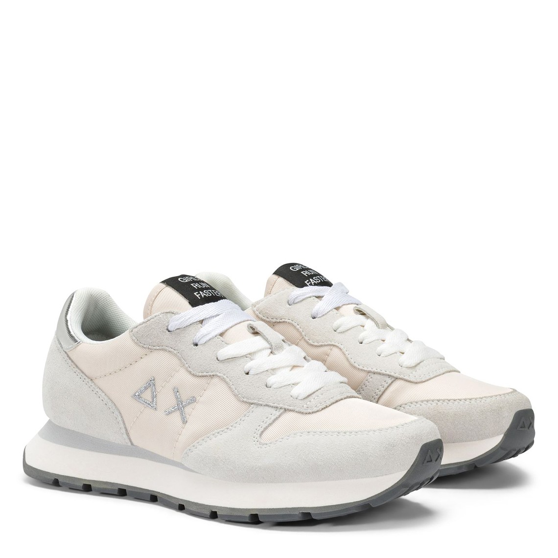 Sneakers Ally Gold Silver Sun68 in nylon e suede