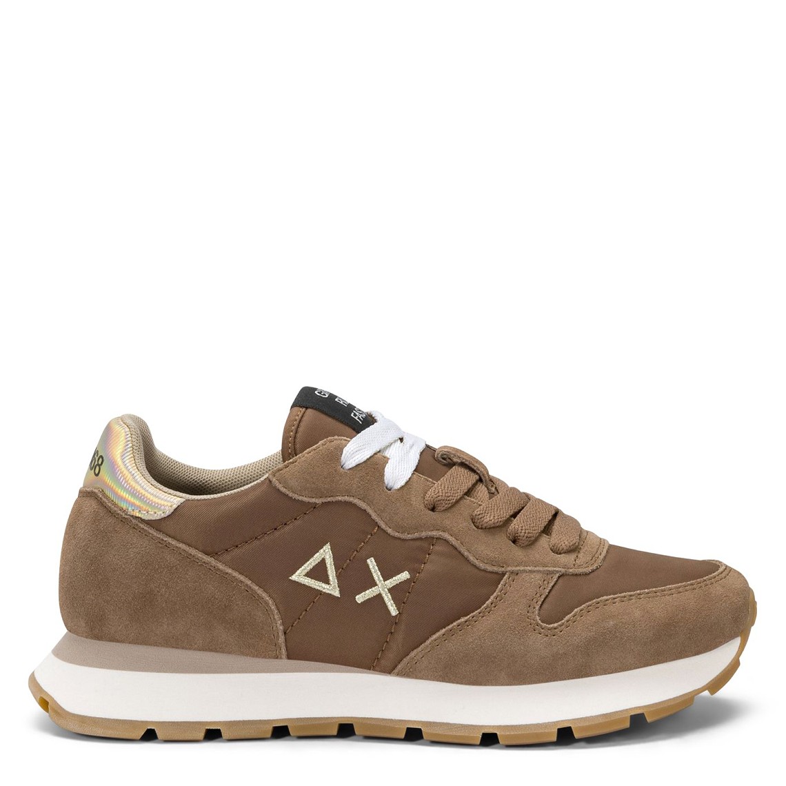 Sneakers Ally Gold Silver Sun68 in nylon e suede