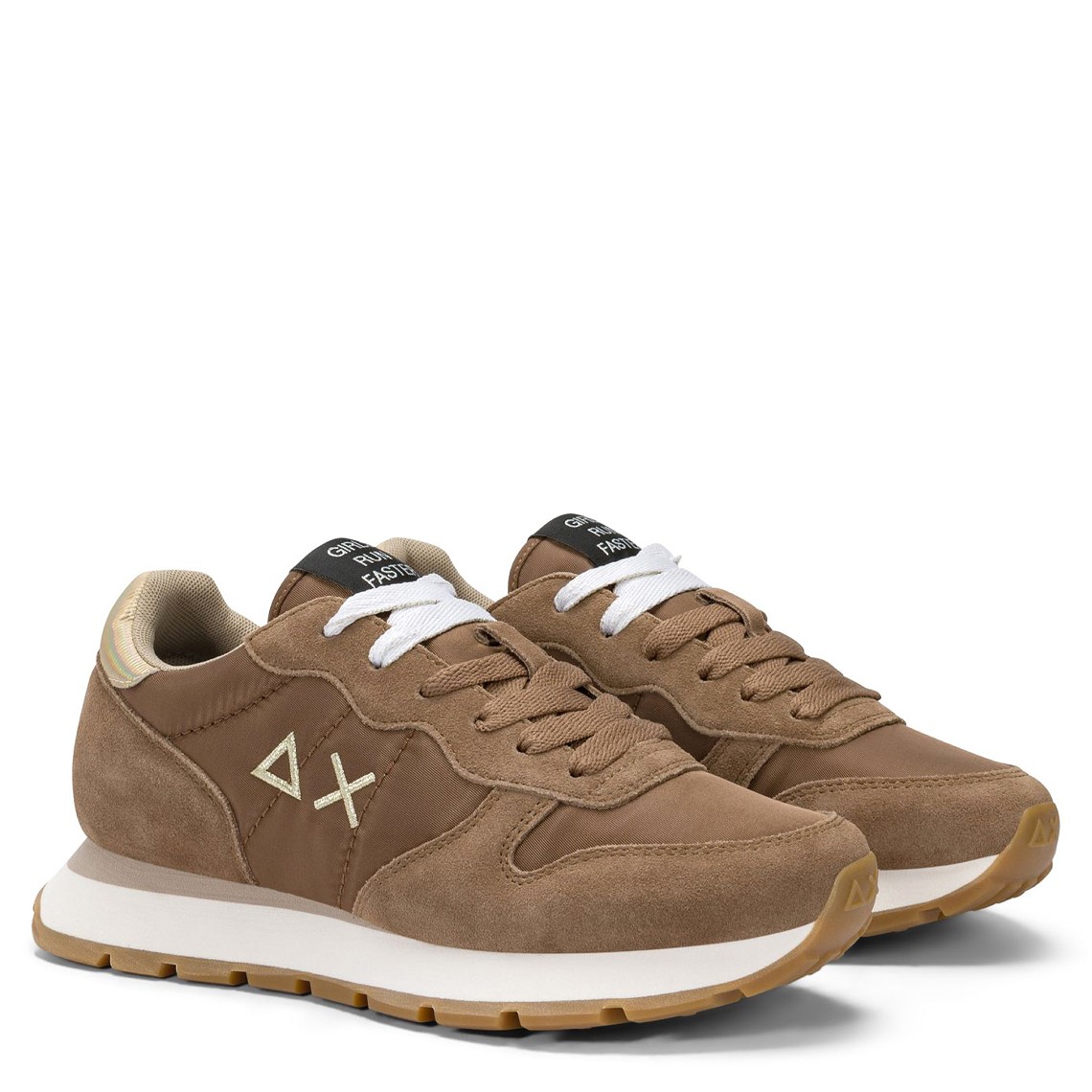 Sneakers Ally Gold Silver Sun68 in nylon e suede