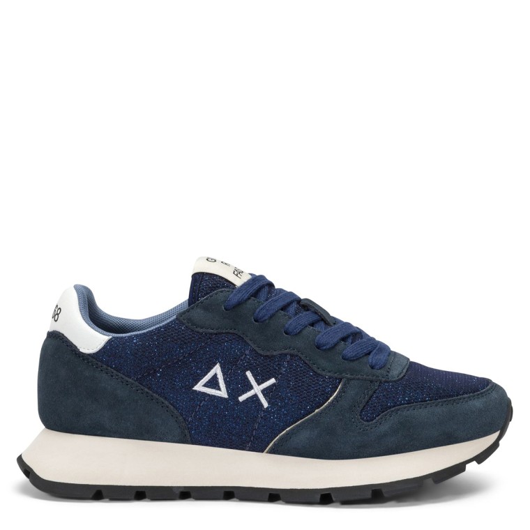 Sneakers Ally Glitter Sun68 in mesh e suede