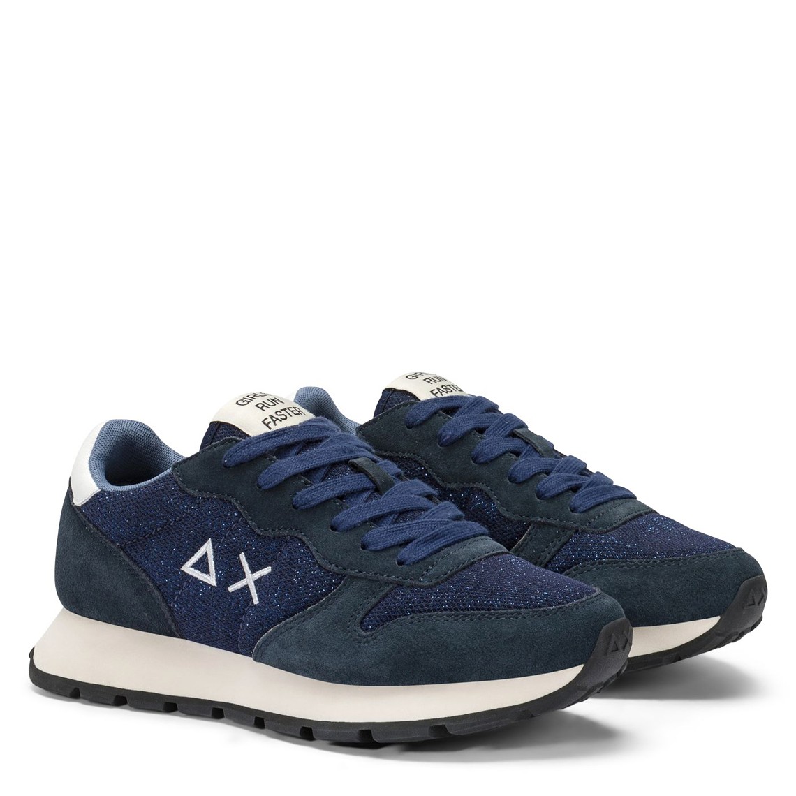 Sneakers Ally Glitter Sun68 in mesh e suede