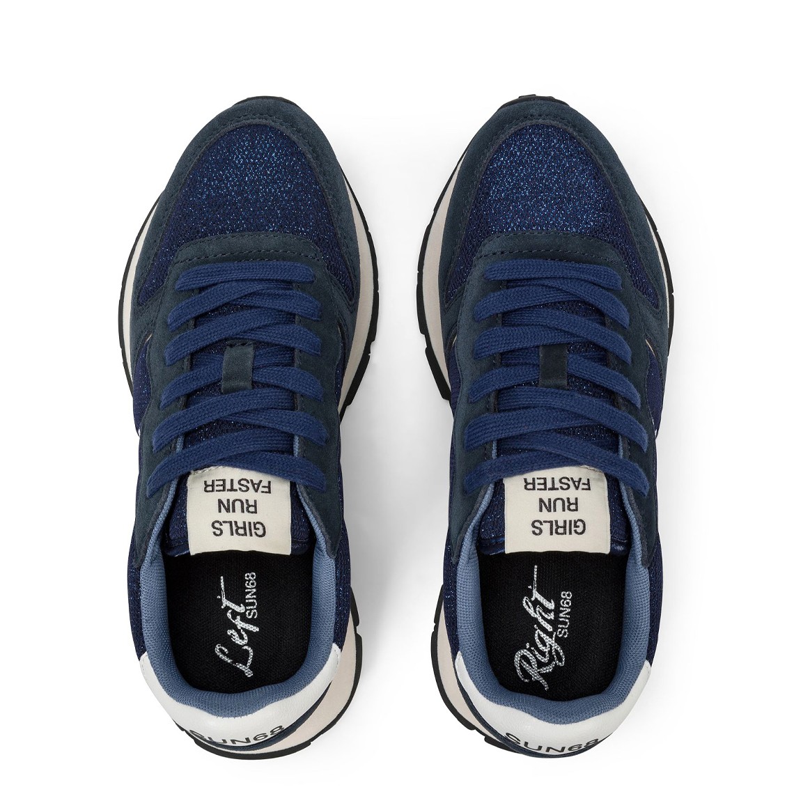 Sneakers Ally Glitter Sun68 in mesh e suede