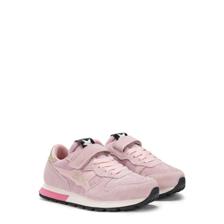 Sneaker Kid Girl's Stargirl Velvet con cinturino e lacci rosa Sun68