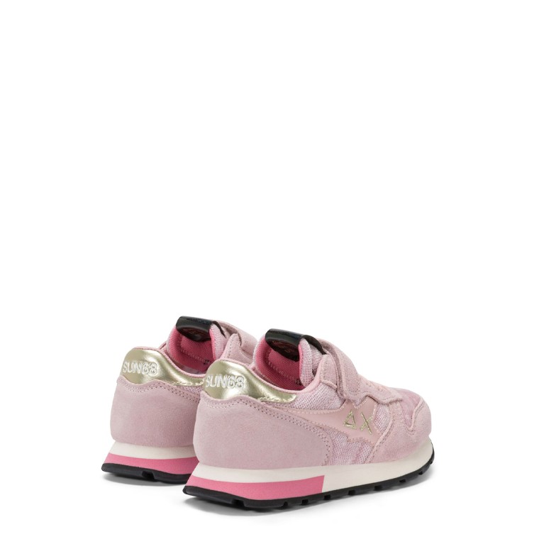 Sneaker Kid Girl's Stargirl Velvet con cinturino e lacci rosa Sun68