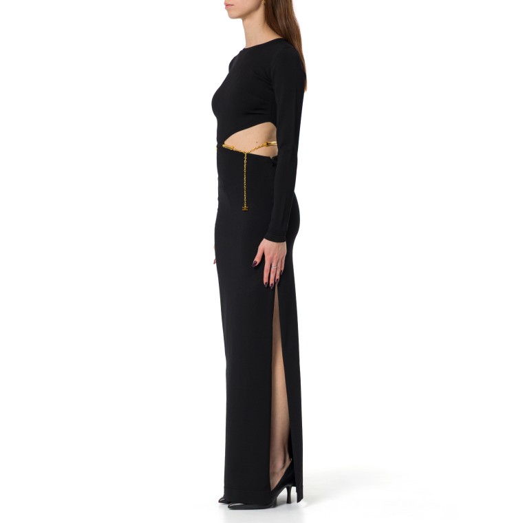 Abito Red Carpet in maglia con snake gioiello Elisabetta Franchi