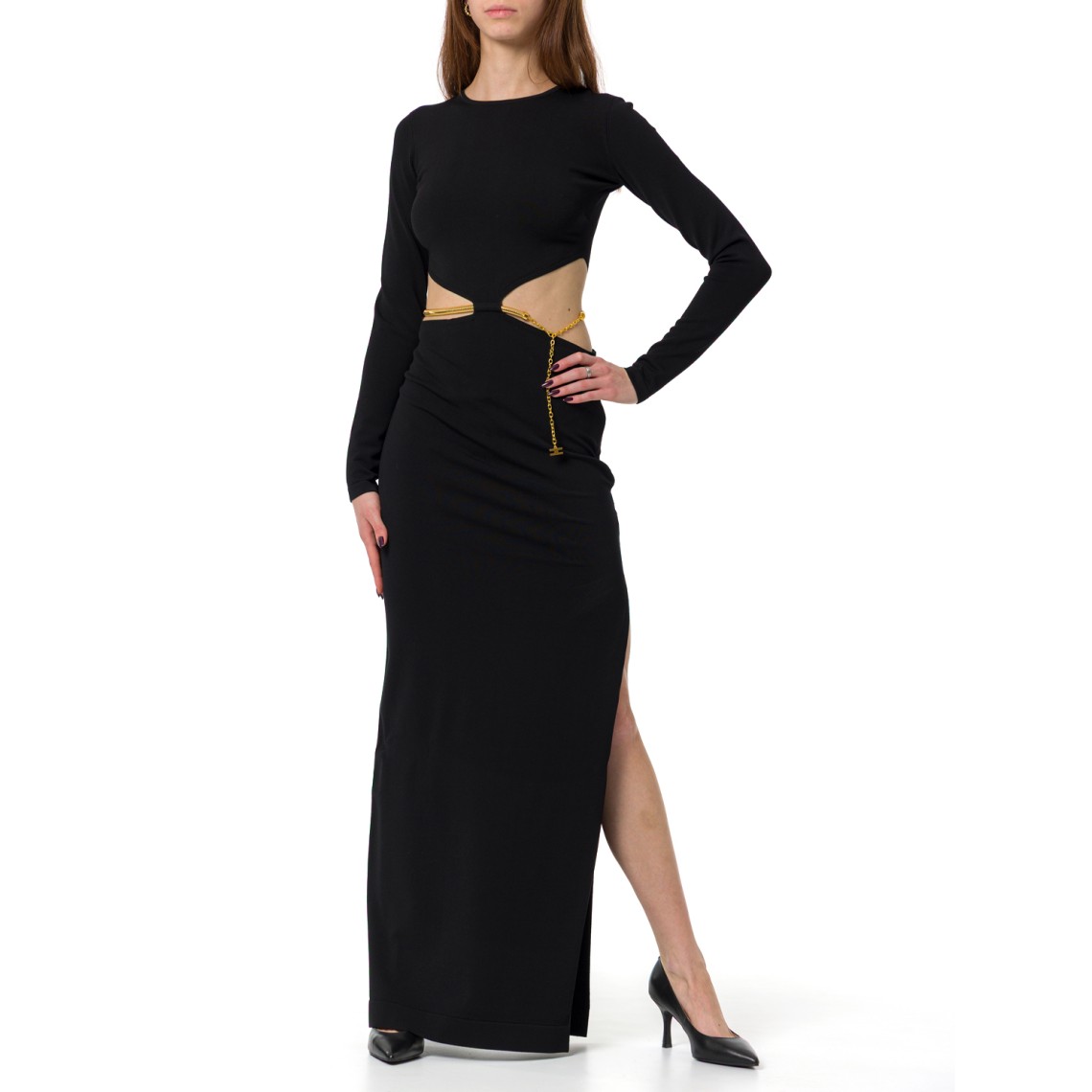 Abito Red Carpet in maglia con snake gioiello Elisabetta Franchi