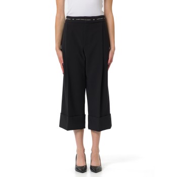 Pantalone cropped Elisabetta Franchi in crêpe
