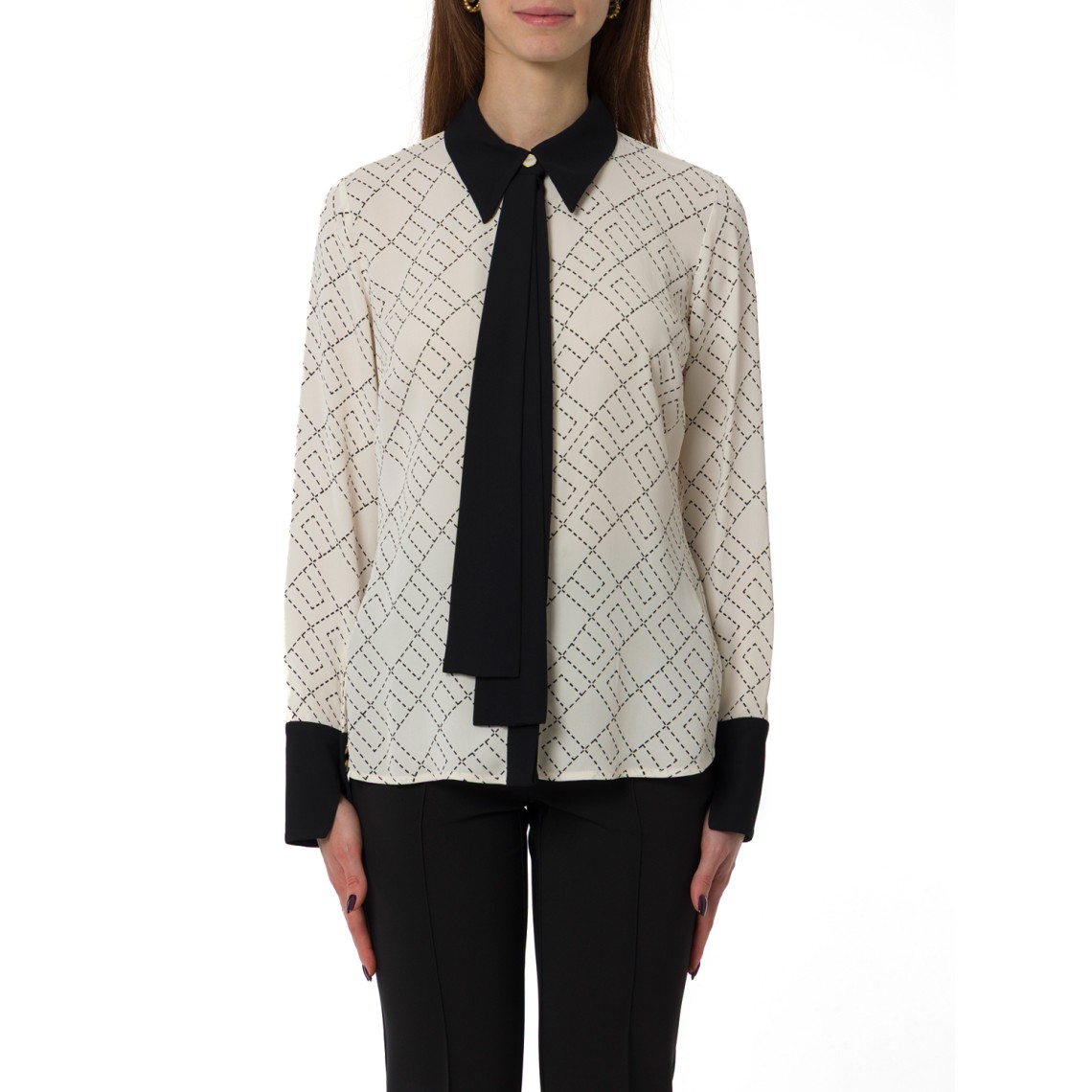 Camicia in georgette con stampa bi-color Elisabetta Franchi