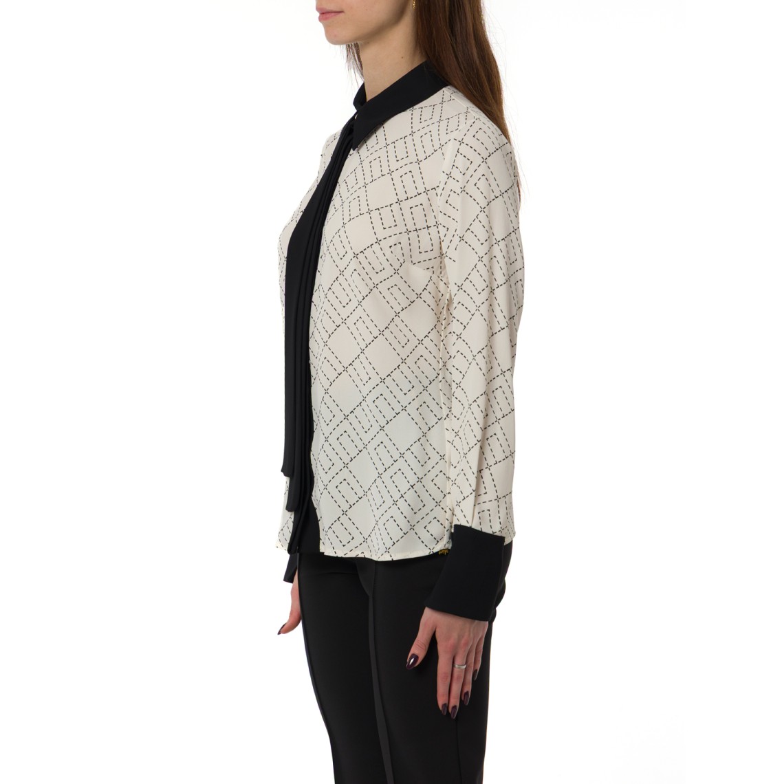 Camicia in georgette con stampa bi-color Elisabetta Franchi