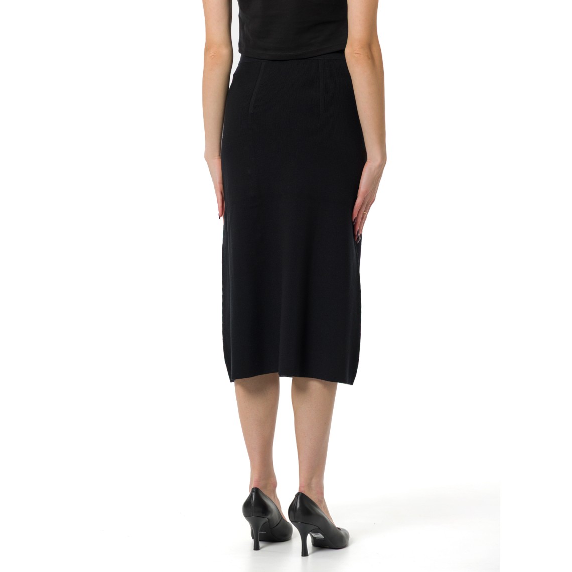 Gonna in maglia punto stoffa con bottoni gioiello Elisabetta Franchi