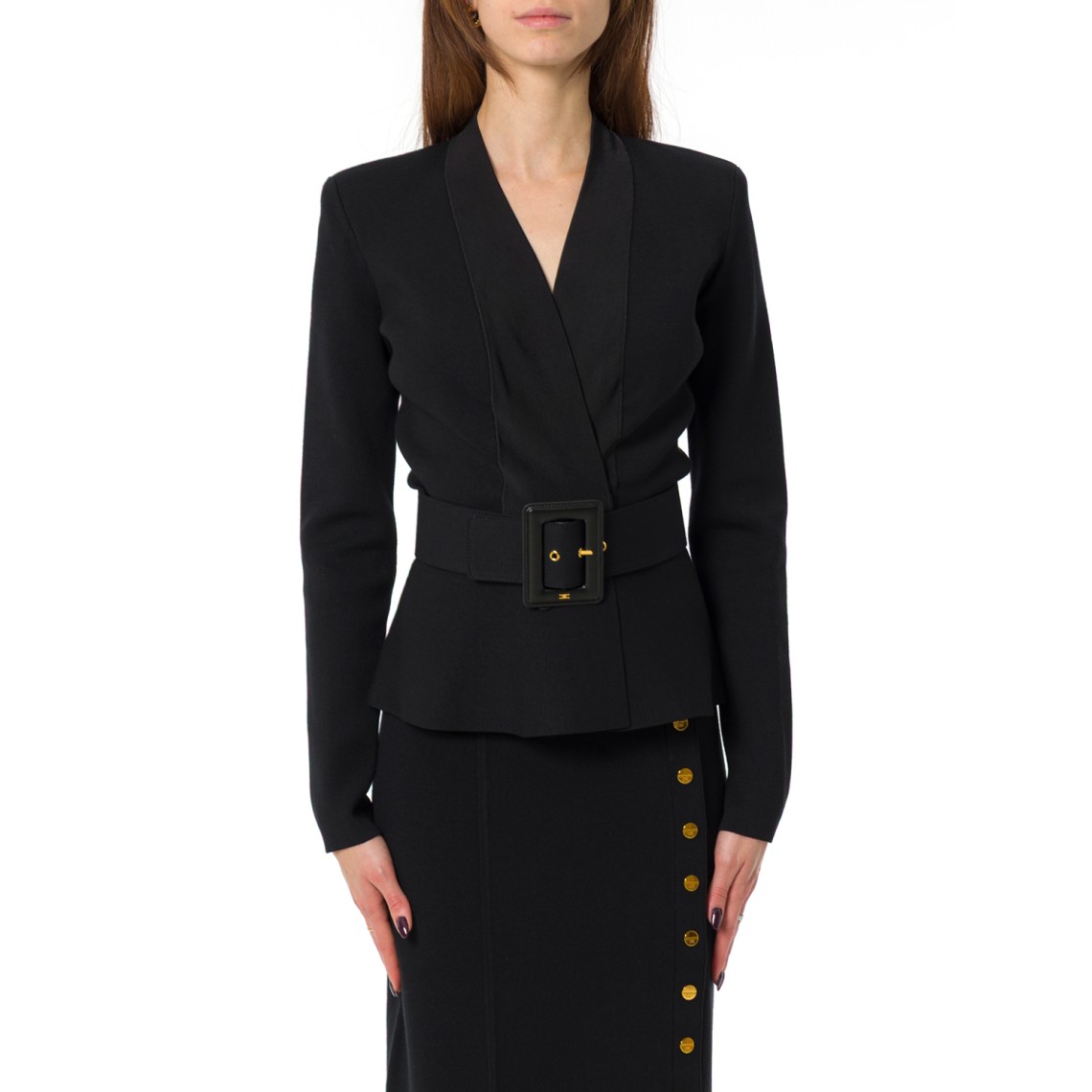 Giacca in maglia con cintura Elisabetta Franchi