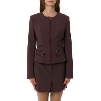 Giacca in doppio crêpe con dettagli zip Elisabetta Franchi