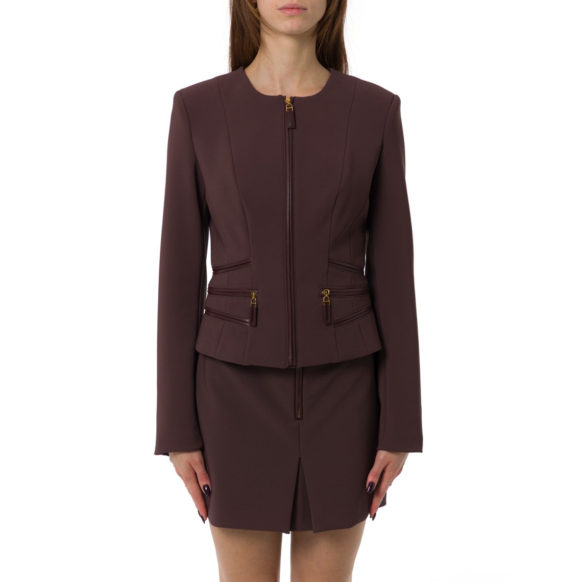 Giacca in doppio crêpe con dettagli zip Elisabetta Franchi