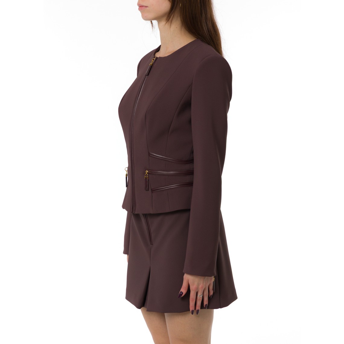 Giacca in doppio crêpe con dettagli zip Elisabetta Franchi