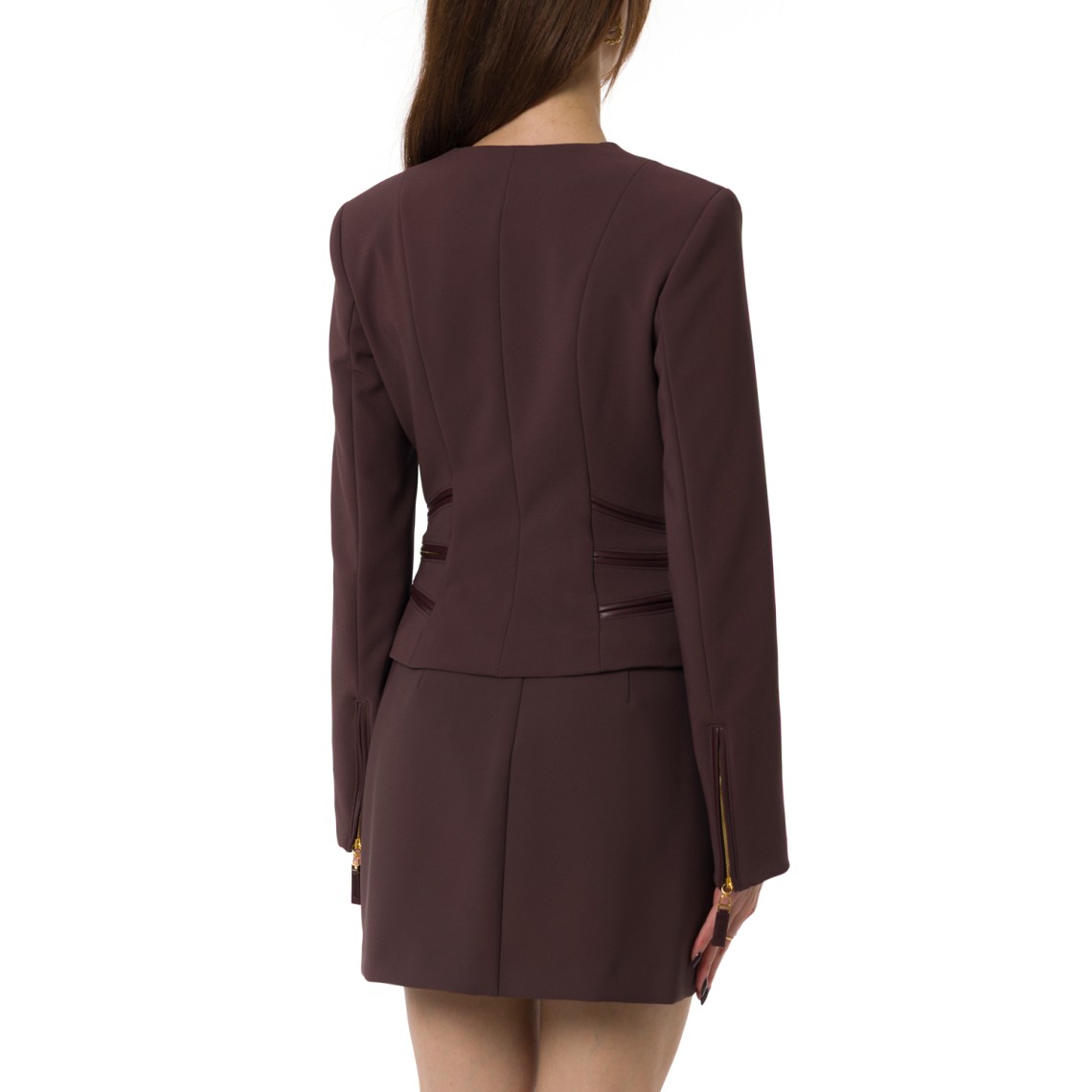 Giacca in doppio crêpe con dettagli zip Elisabetta Franchi