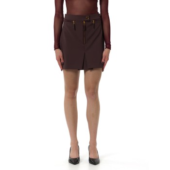 Gonna in doppio crêpe con zip Elisabetta Franchi
