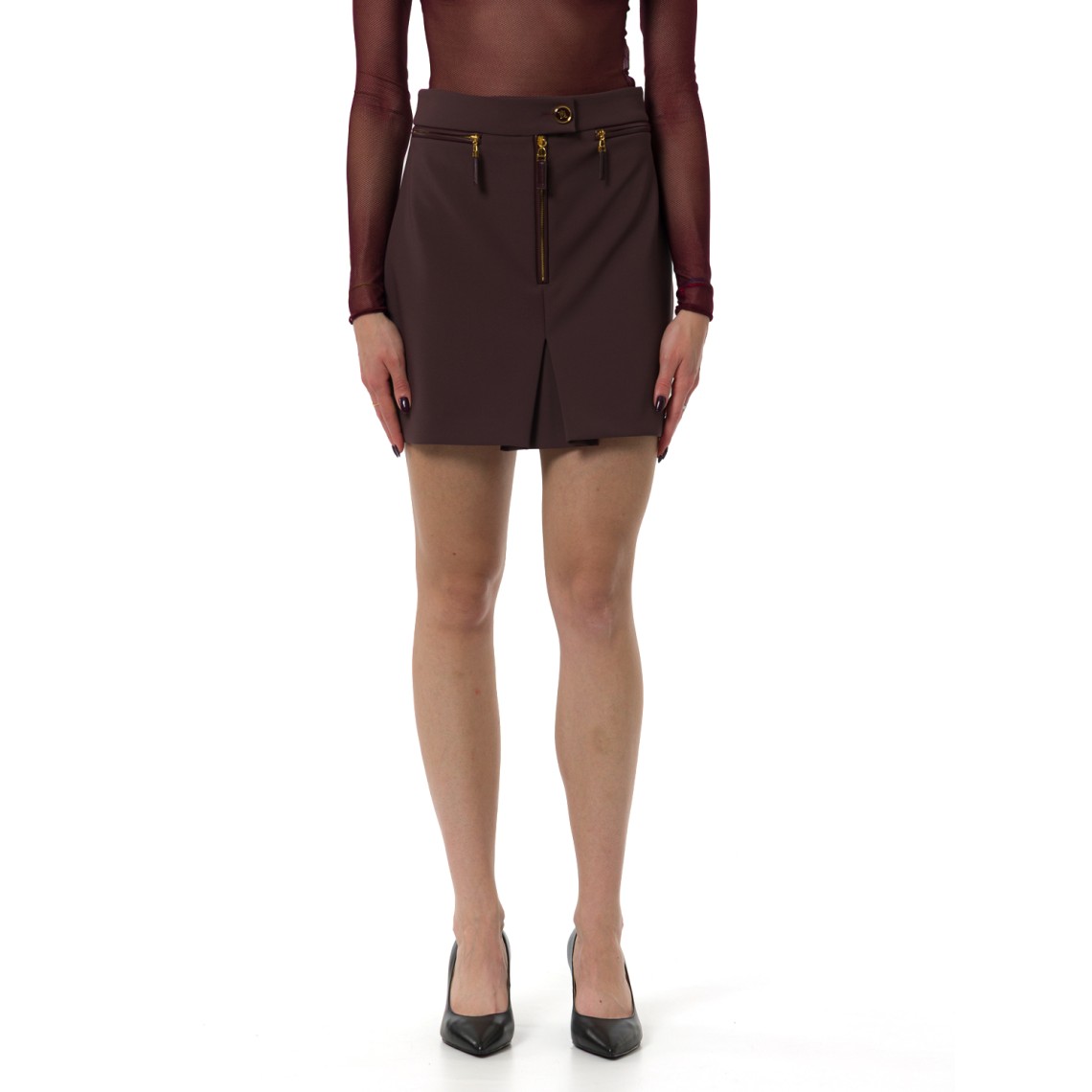 Gonna in doppio crêpe con zip Elisabetta Franchi