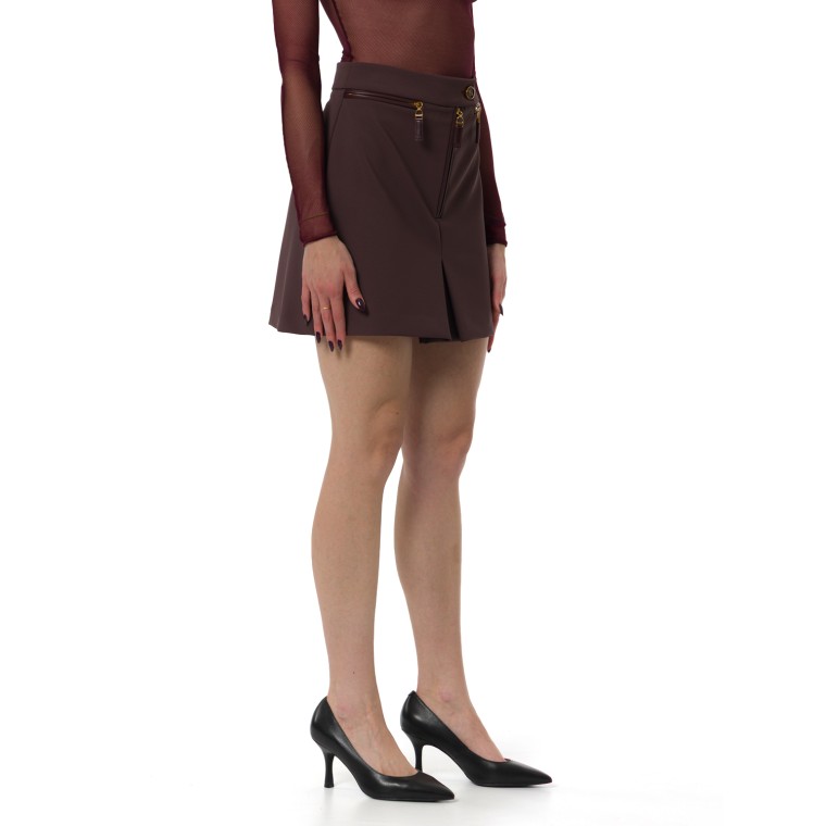 Gonna in doppio crêpe con zip Elisabetta Franchi