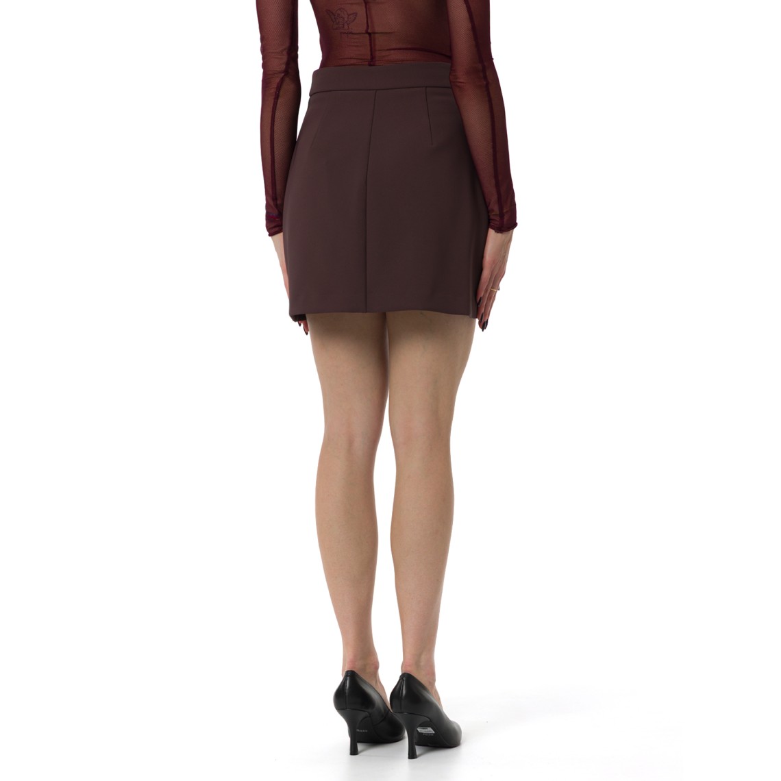 Gonna in doppio crêpe con zip Elisabetta Franchi