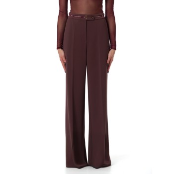 Pantaloni in crêpe leggero con nastro logo Elisabetta...