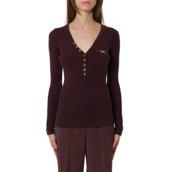 Maglia a costine con taschino Elisabetta Franchi