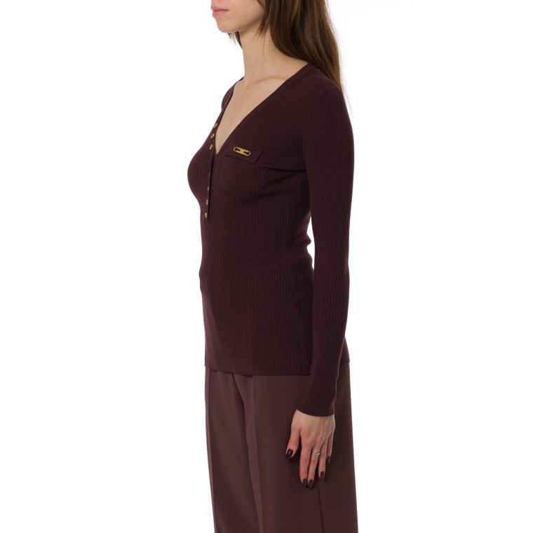 Maglia a costine con taschino Elisabetta Franchi