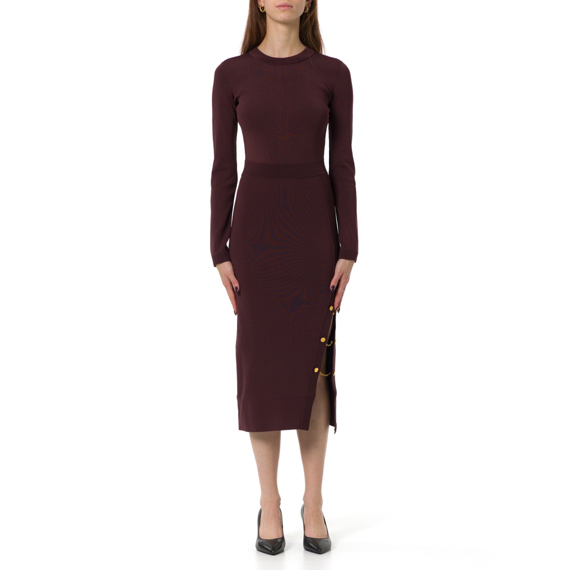 Abito in maglia di viscosa con gemelli gioiello Elisabetta Franchi