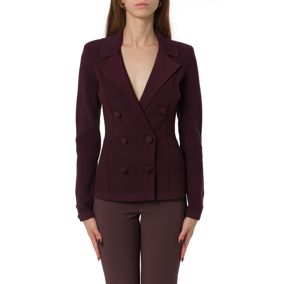 Giacca in maglia con dettagli in viscosa lucida Elisabetta Franchi