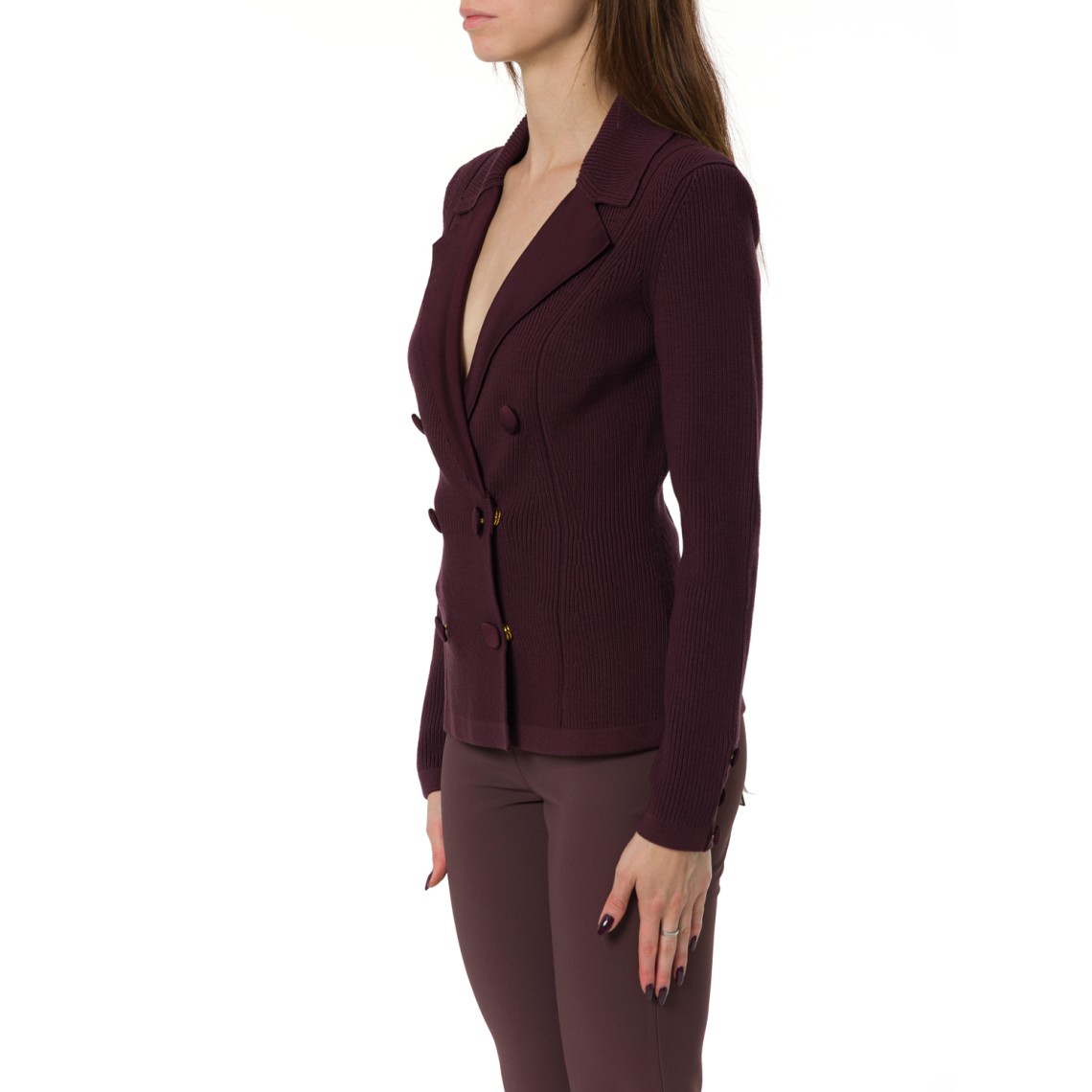 Giacca in maglia con dettagli in viscosa lucida Elisabetta Franchi