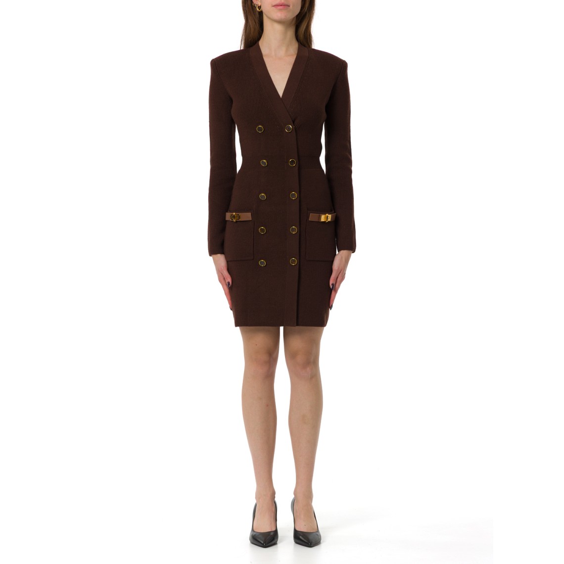 Mini abito in maglia con decorazioni gioiello Elisabetta Franchi