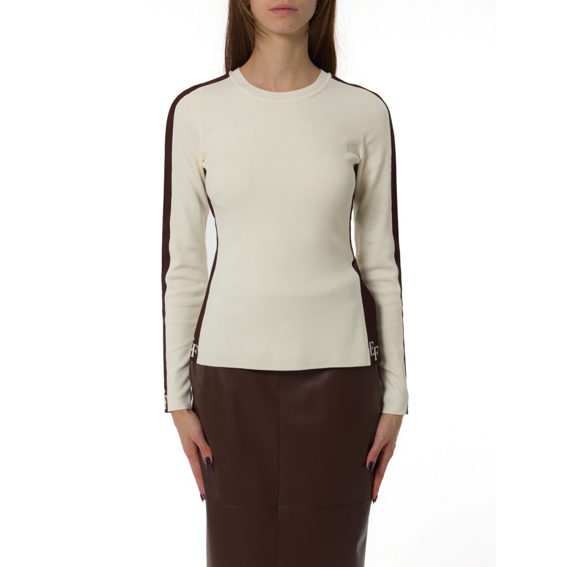 Maglia in viscosa con bande lucide Elisabetta Franchi