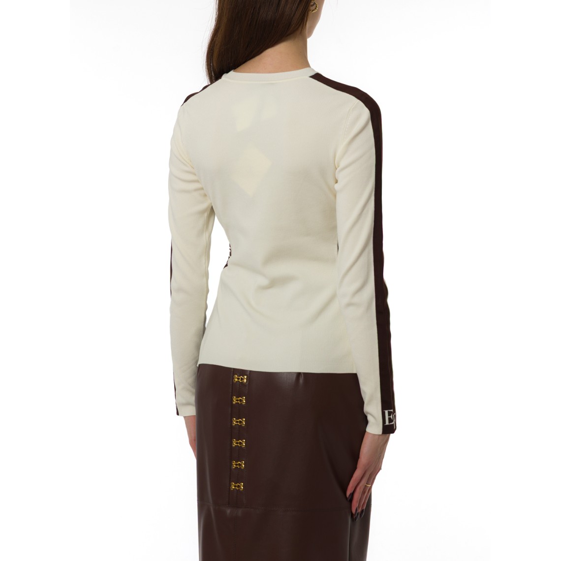 Maglia in viscosa con bande lucide Elisabetta Franchi