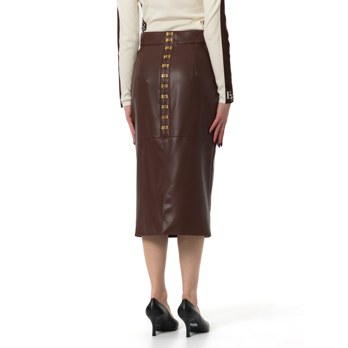 Gonna a tubino con ganci gioiello Elisabetta Franchi