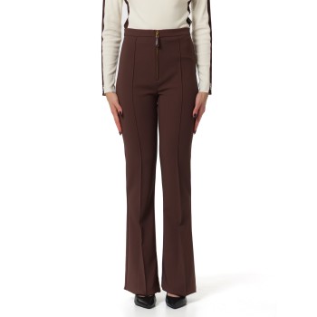 Pantaloni in doppio crêpe con zip Elisabetta Franchi